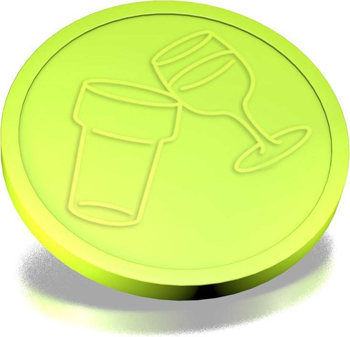 Reliëfmunten Bier en Wijn 29mm / Consumptiemunten / Betaalmunten (per 250 stuks) - LIME GROEN