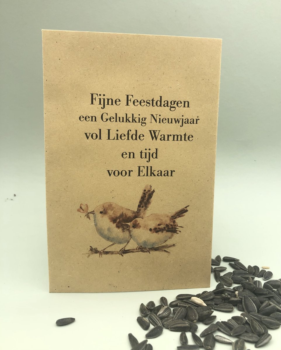 10 kraft zakjes/Fijne Feestdagen een gelukkig Nieuwjaar vol Liefde Warmte en tijd voor elkaar/ zonnebloemen,zonnestraal,kerstkadootje,uitdeelkadootje,brievenbuspost,duurzaam kadootje,eco,greengift,kerstkaart,