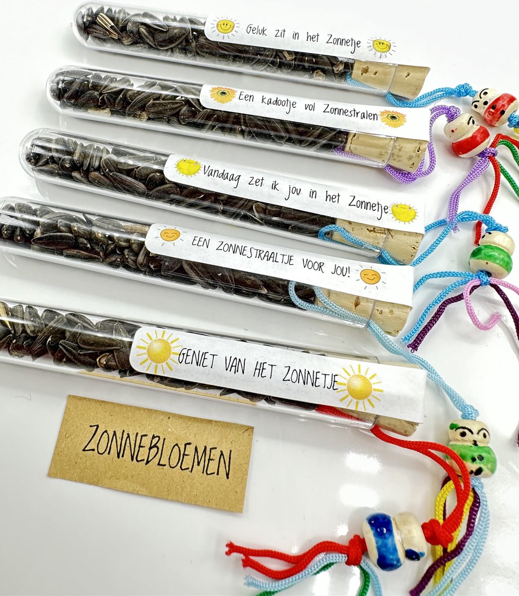 reageerbuisjes zonnebloemzaden 10 stuks, bloemenzaad,zonnestralen,geluk, zon, vrolijk,kleine kadootjes, persoonlijk maken,bloemen, brievenbus kadootje,uitdeelkadootje, kadootje personeel, bedankt voor je inzet, zorg,