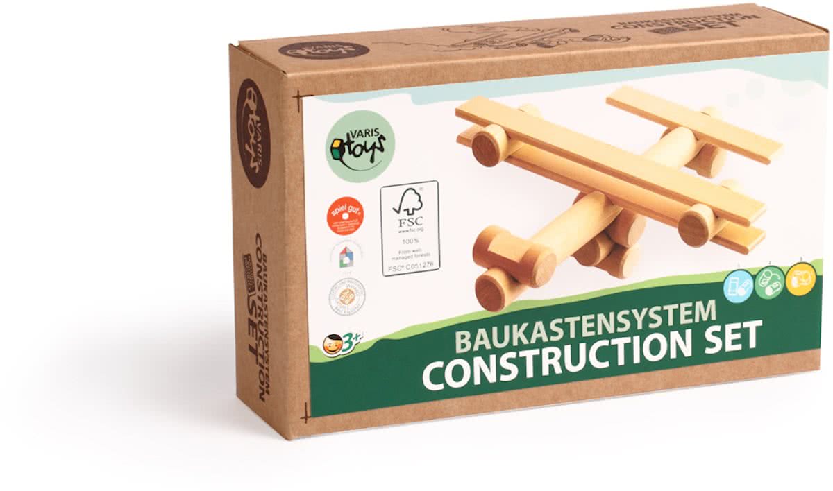 Varis Toys - Bouwdoos - 11 delig - Vliegtuig