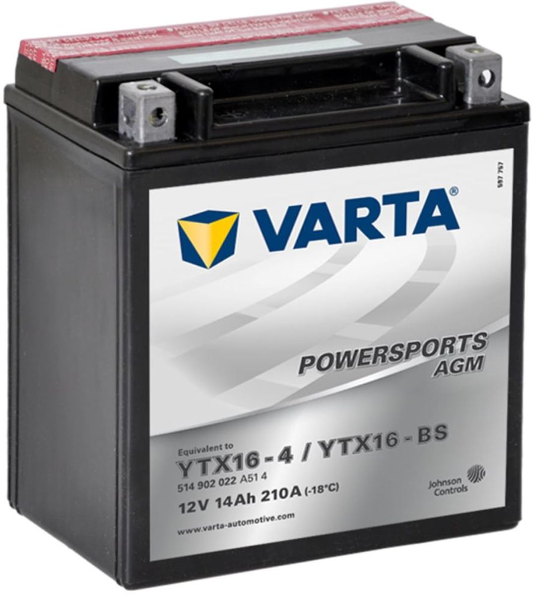 Varta AGM accu 12 V 14 Ah YTX16-4 / YTX16-BS