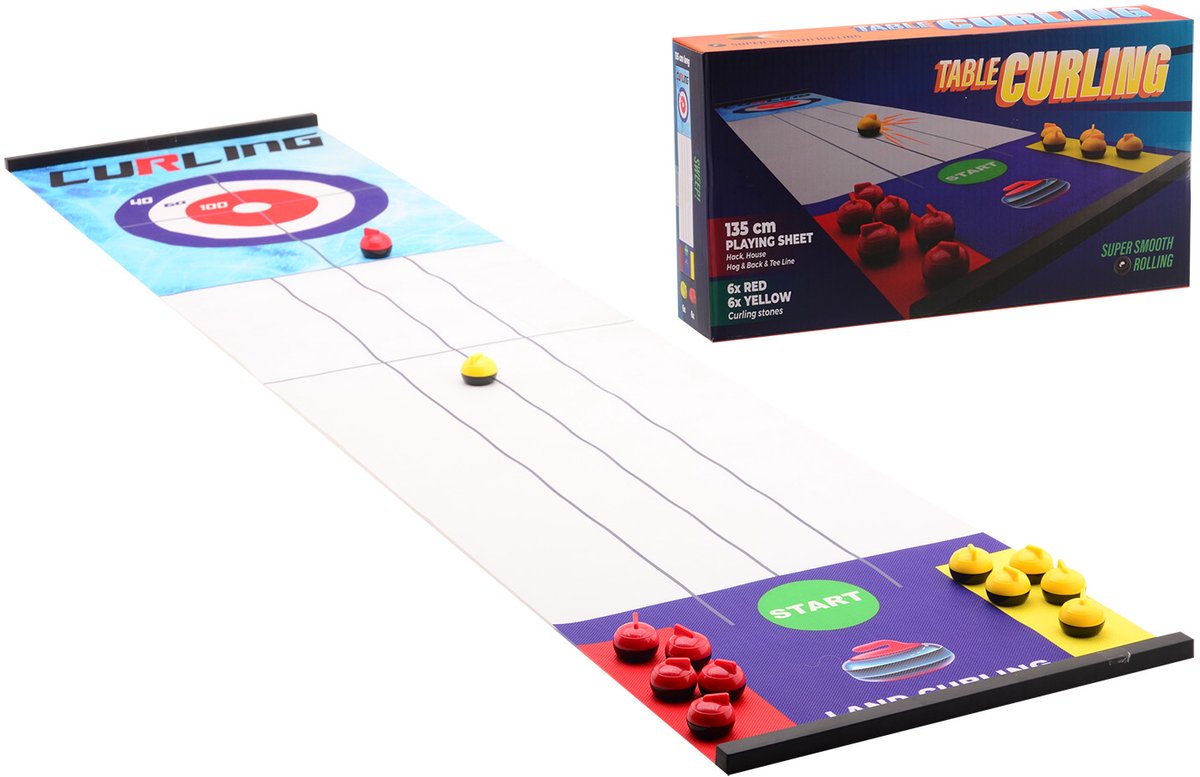Johntoy tafelspel Tafel Curling Spel voor kinderen en familieplezier.