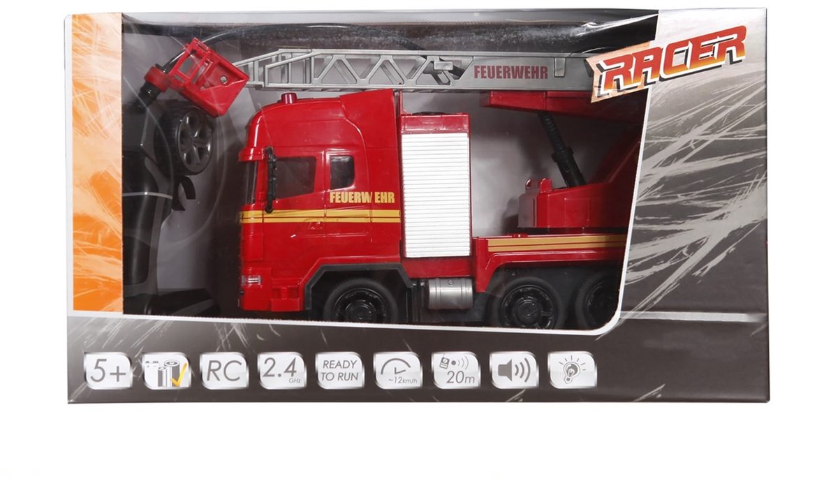 Racer R/C brandweerauto met geluid en licht 2,4GHz