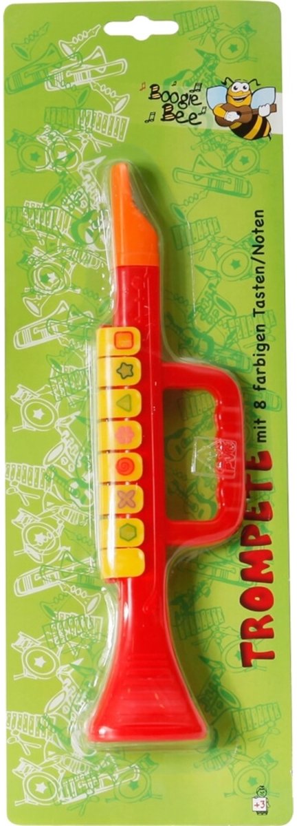 Vedes speelgoed trompet rood 27cm educatief muziekinstrument.