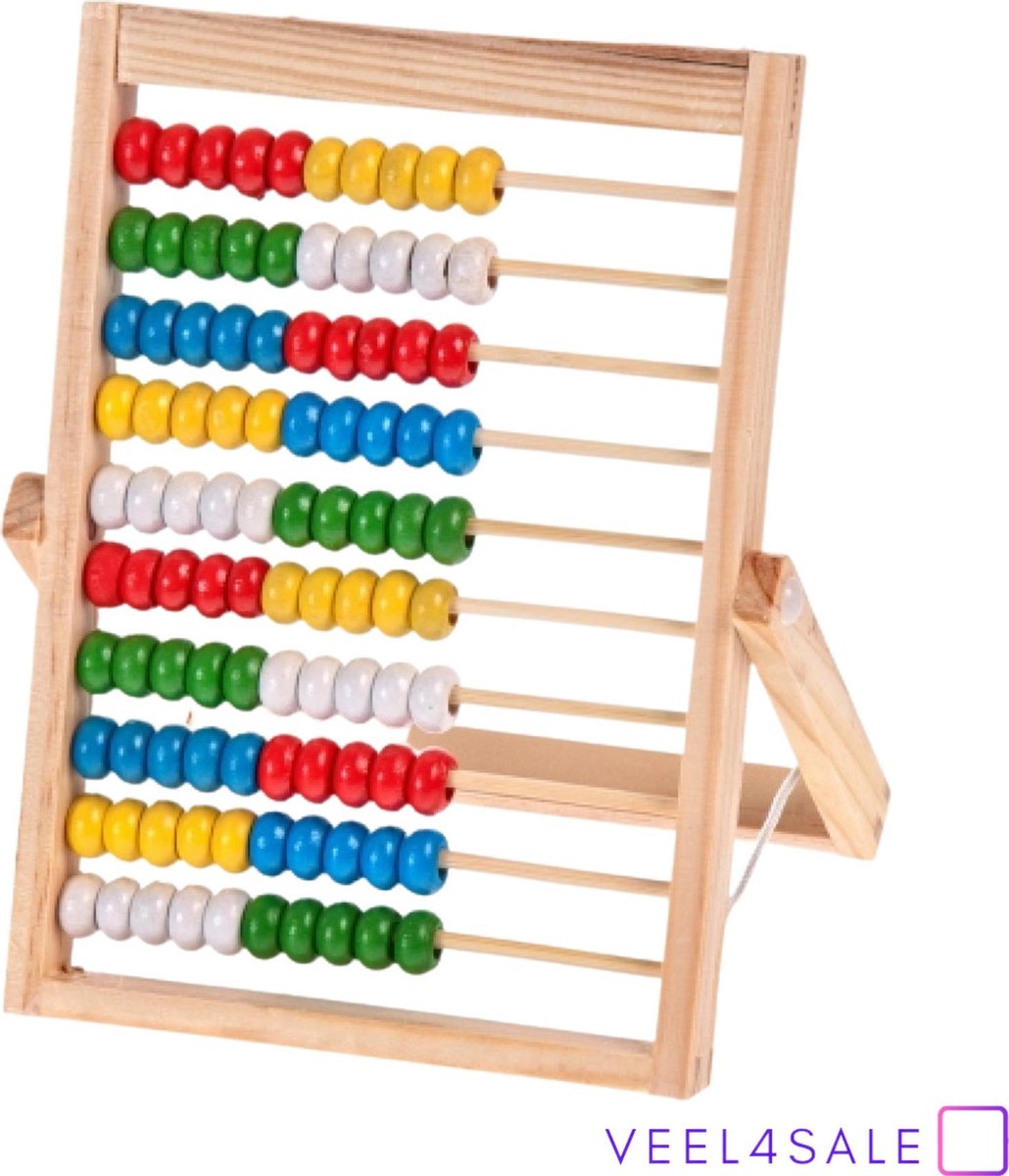 Rekenrek - Telraam van hout - Diverse Kleuren - Alle Leeftijden - Telraam Rekenen - Thuis Werken