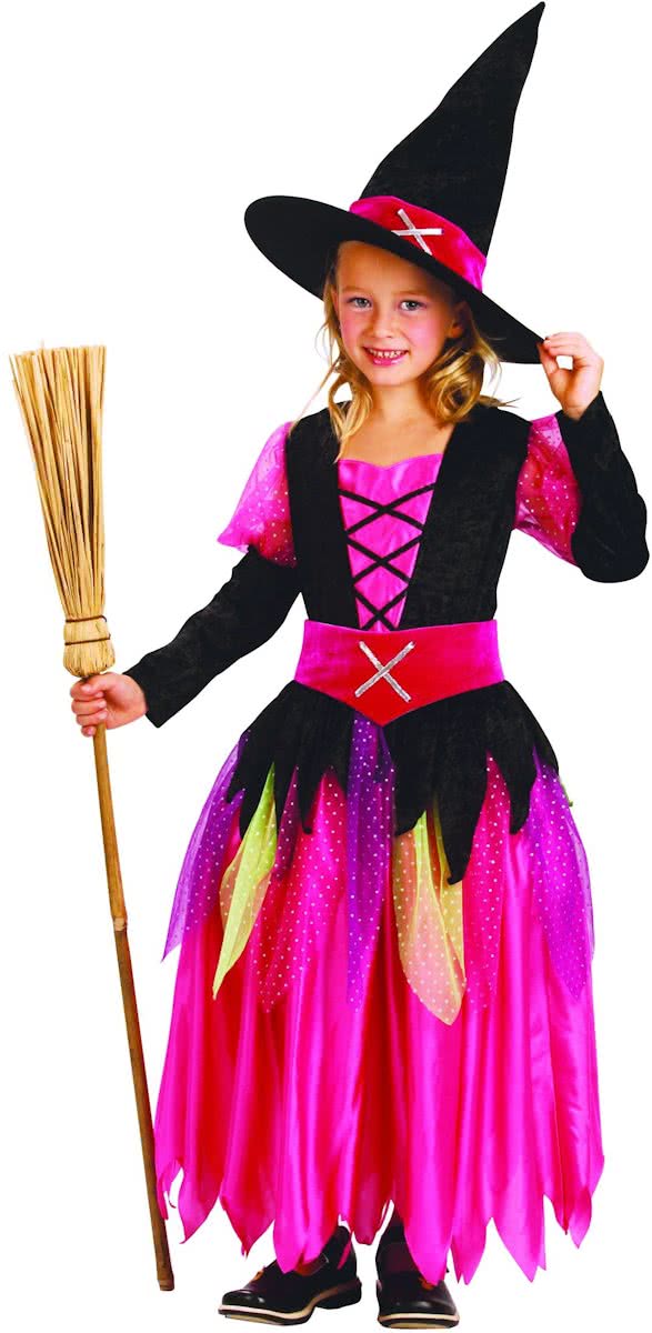 Halloween heksen kostuum voor meisjes - Verkleedkleding - 104/110