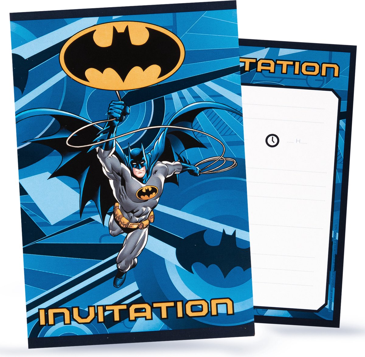   - 8 Batman uitnodigingen - 10x16cm