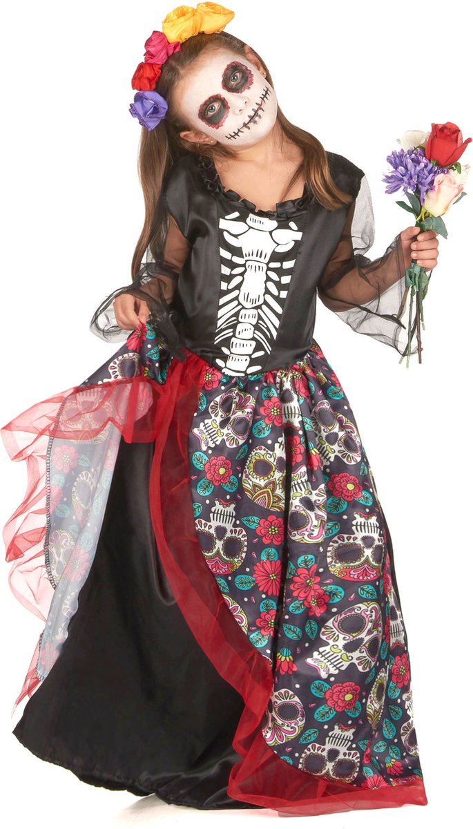   - Dia de los muertos vermomming met bloemen meisjes