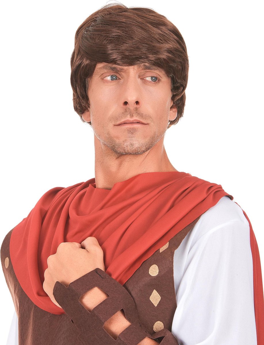   - Donkerbruine pruik van een Romein voor mannen - Bruin - One Size