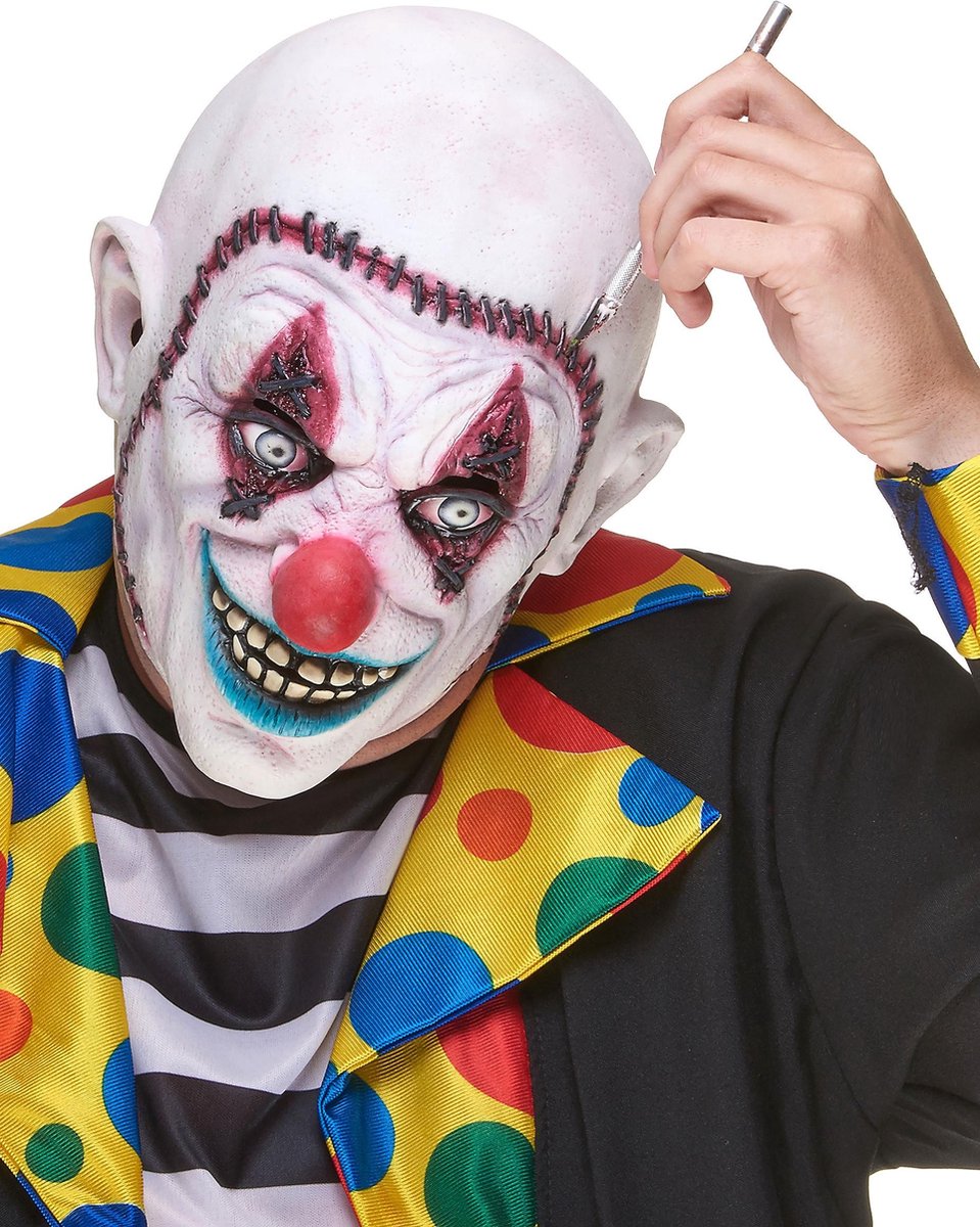   - Gehechte schedel clownsmasker voor volwassenen