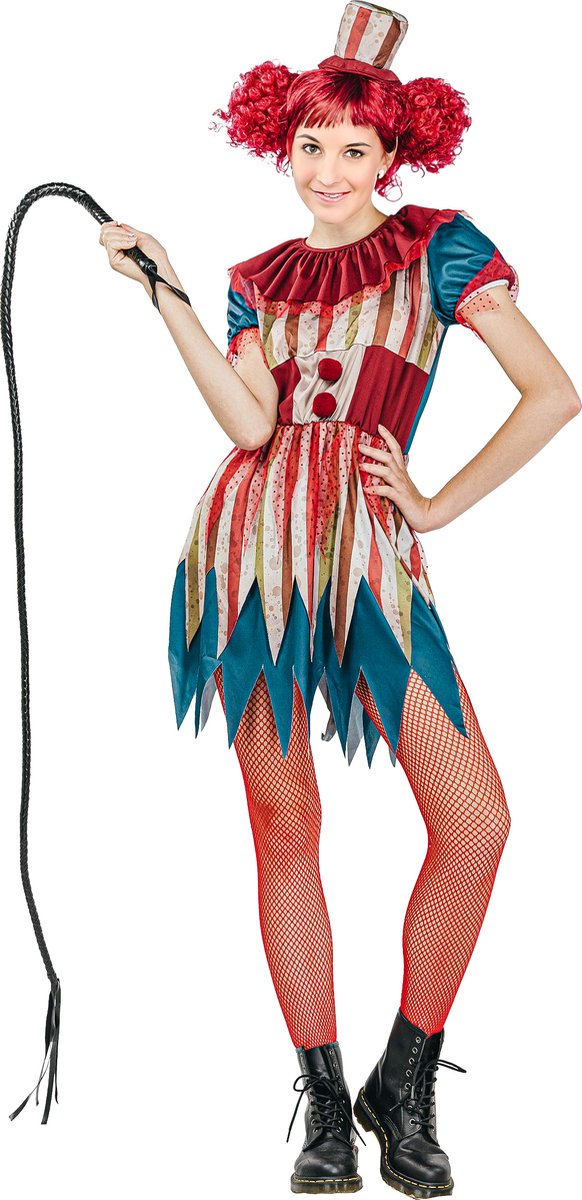   - Gekleurd Halloween clownskostuum voor vrouwen