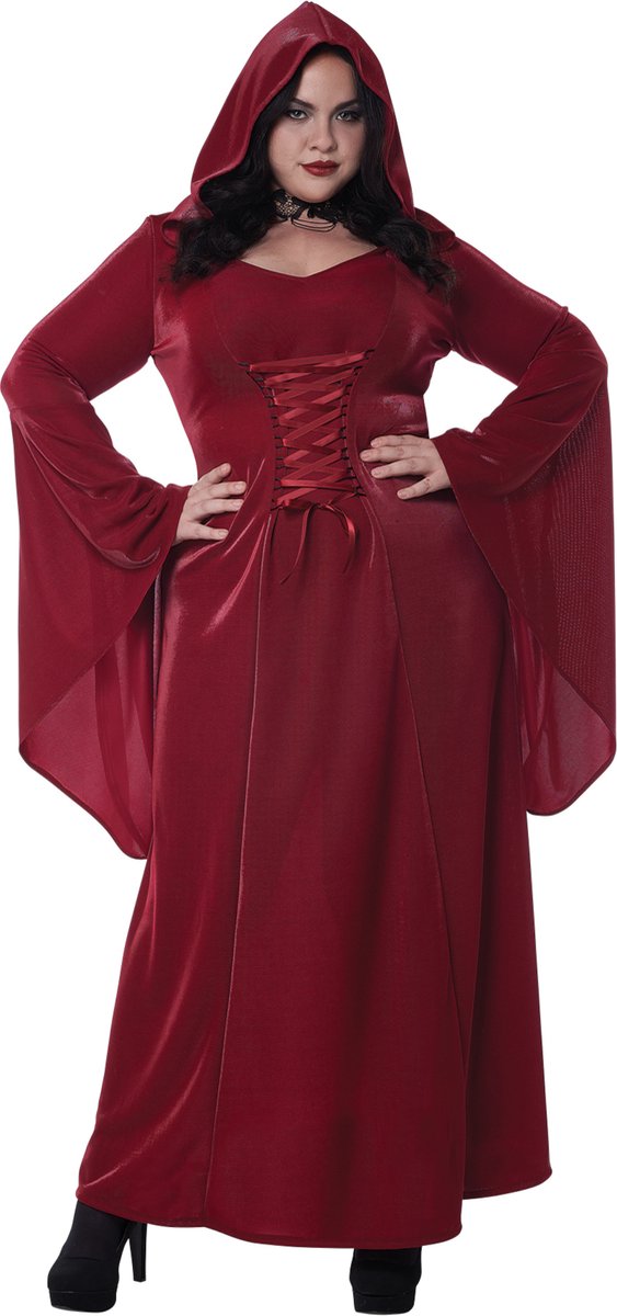   - Grote maat rood gothic kostuum voor dames