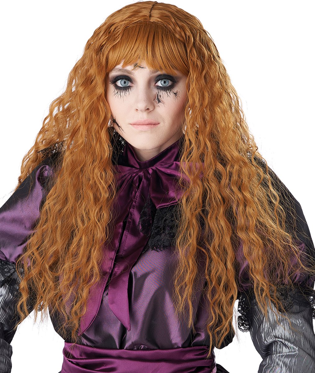   - Lange golvende rode kinderpruik