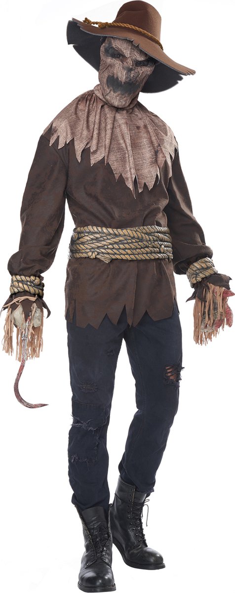   - Luxe angstaanjagende vogelverschrikkerkostuum voor volwassenen