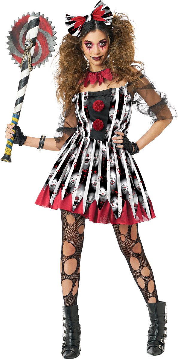   - Luxe gek clownskostuum voor dames