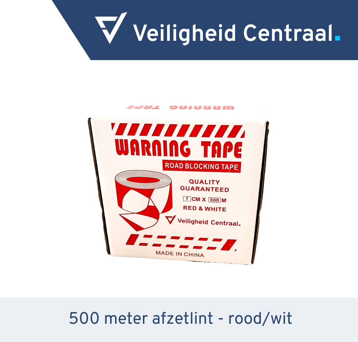 Afzetlint rood/wit 500 meter