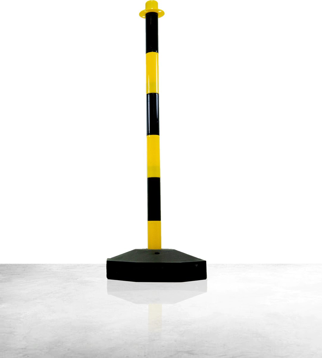 Afzetpaal Geel/zwart met vulbare voet