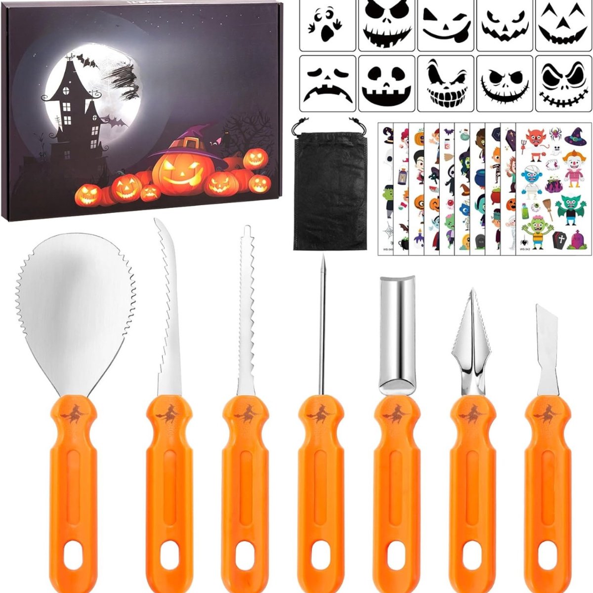 Pompoen uitsnijden set – Halloween pompoen snijset – Pompoen carving kit – Uitsnijgereedschap – Herbruikbaar – Voor kinderen & volwassenen – Decoratie – Halloween versiering – Creatief knutselen