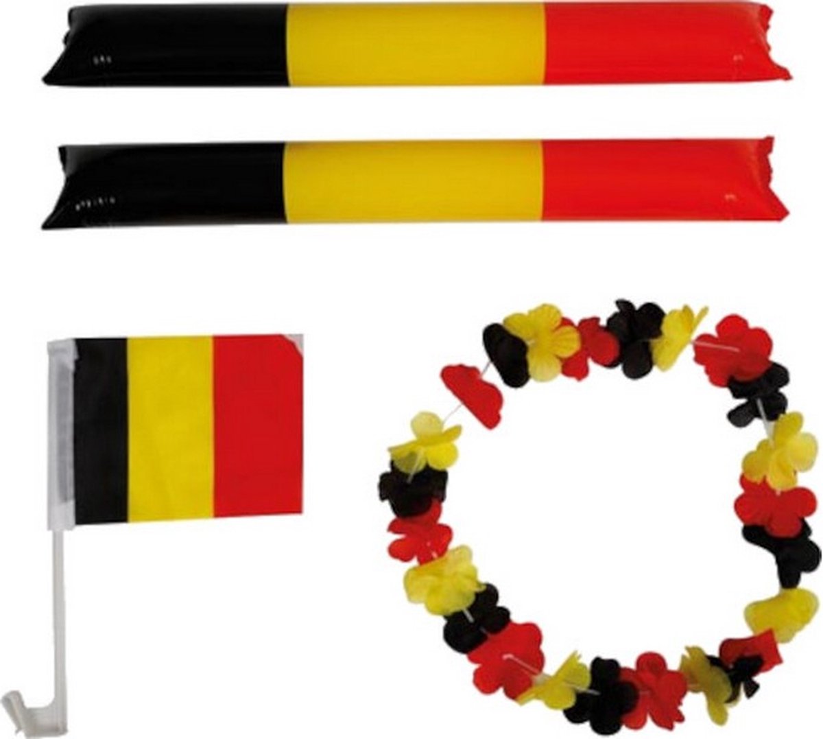 supporterskit Belgi√É¬´ PVC zwart/geel/rood 4-delig