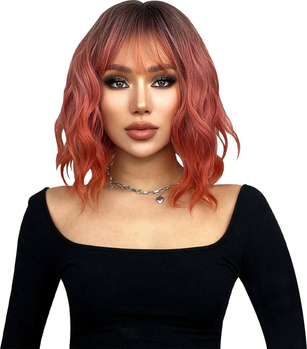 Velox Damespruik – Pruiken Dames - Hair Wig – Haarstuk – Wasbaar – Kambaar – Hoge Kwaliteit – Dames Haar – Korte Bob - Verfbaar