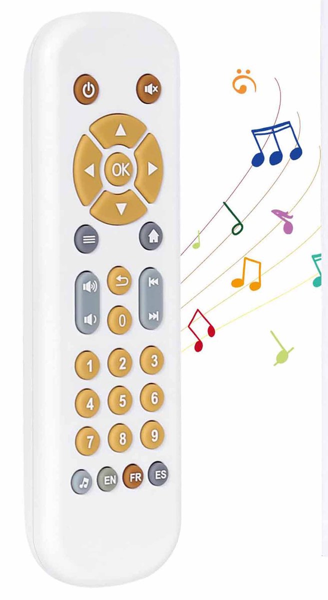 Baby TV-afstandsbediening - Muziekspeelgoed - Lichtjes & Geluiden Interactief Leerspeelgoed - Meer dan 50 Muzikale Geluiden - Perfect Cadeau voor Jongens & Meisjes van 1-2 Jaar - Wit