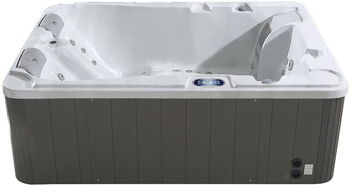 Vente-unique Spa 3 personen FIDJI V - 65 Jets - Parelwit - L200 x D160 x H80 cm - Balboa-systeem L 210 cm x H 73 cm x D 158 cm