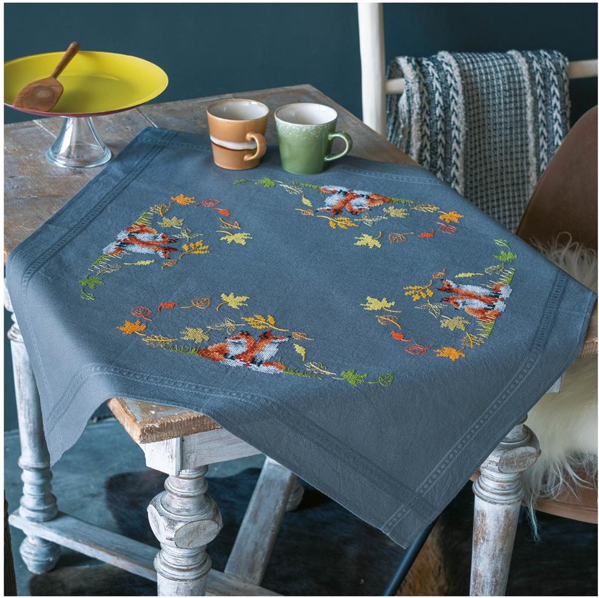 Vervaco Tafelkleed Vosjes in de herfst borduren (pakket) PN-0198561