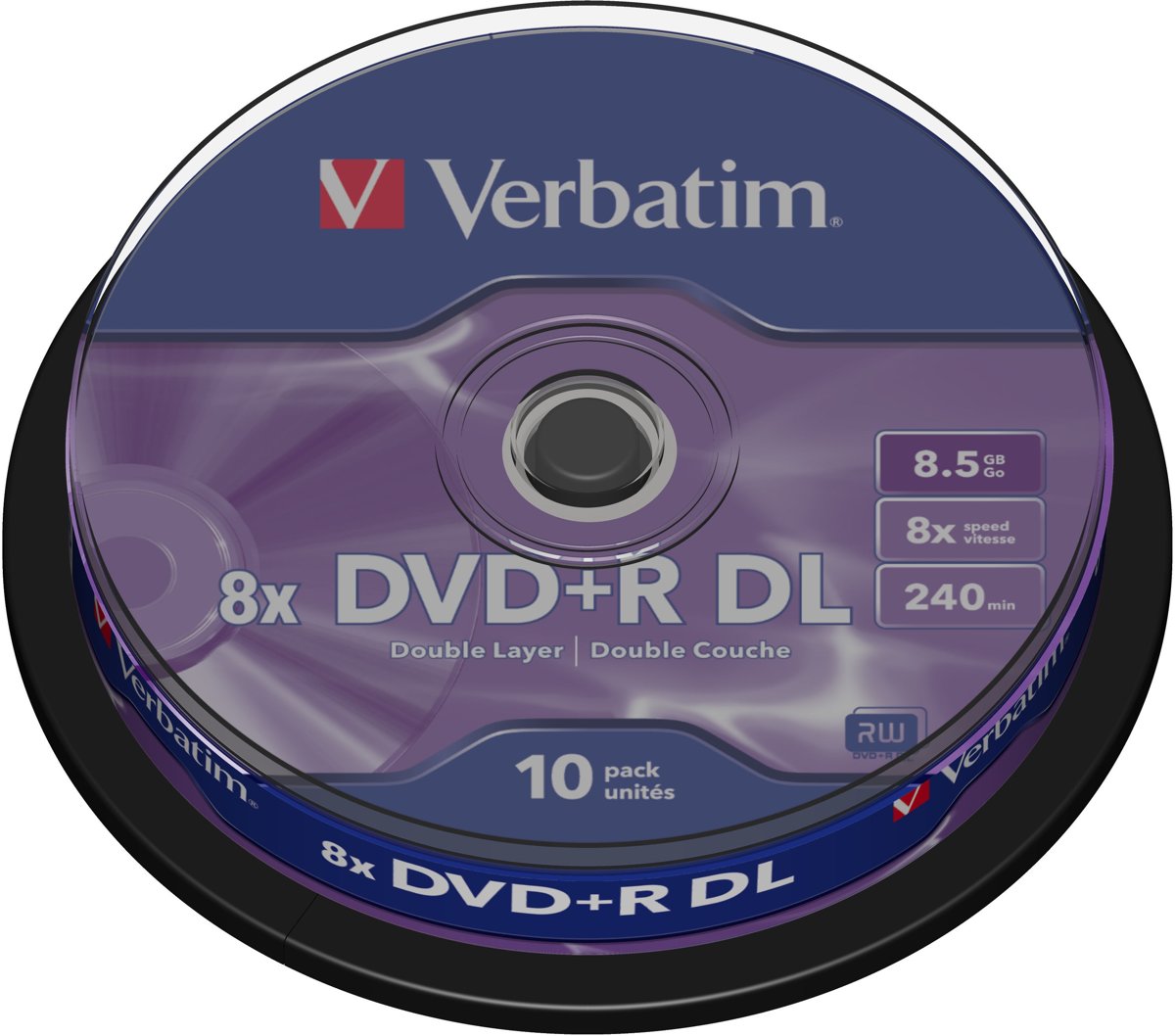 Verbatim 43666 DVD+R Double Layer Matt Silver Schijven