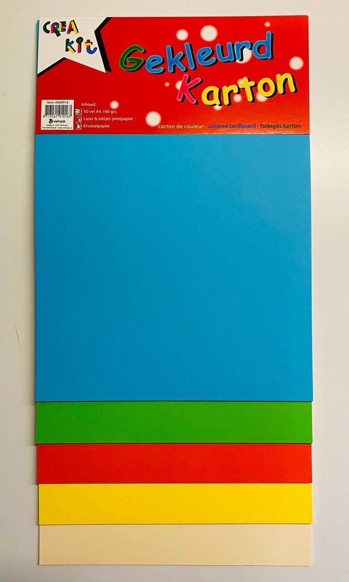Karton A4 gekleurd 100 vel 160 gr.