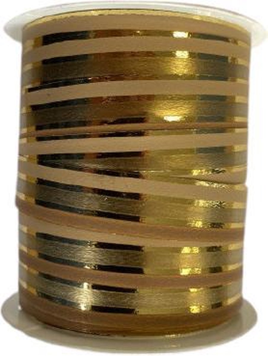 decoratielint unisex 10 meter goud/bruin