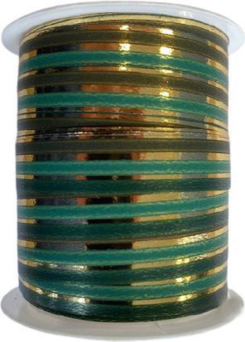 decoratielint unisex 10 meter goud/groen