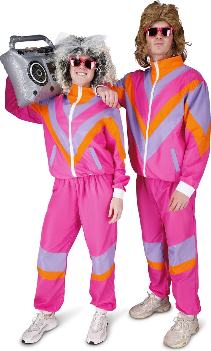 Vermanto Trainingspak - Carnaval - Kostuum - Fout - Verkleedkostuum - Carnavalskleding - New Kids - 80s - Heren - Dames - Roze - XXL