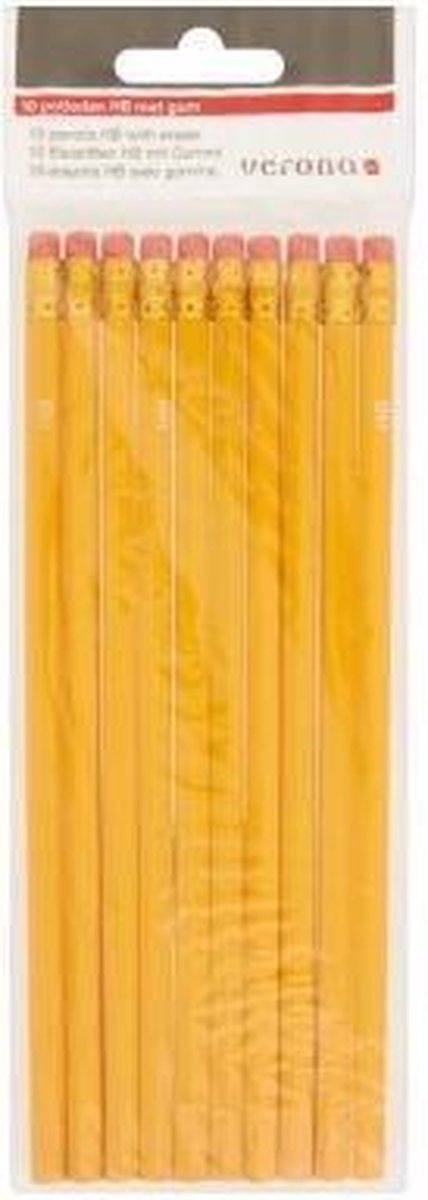 Verona potloden met gum 10 stuks ge