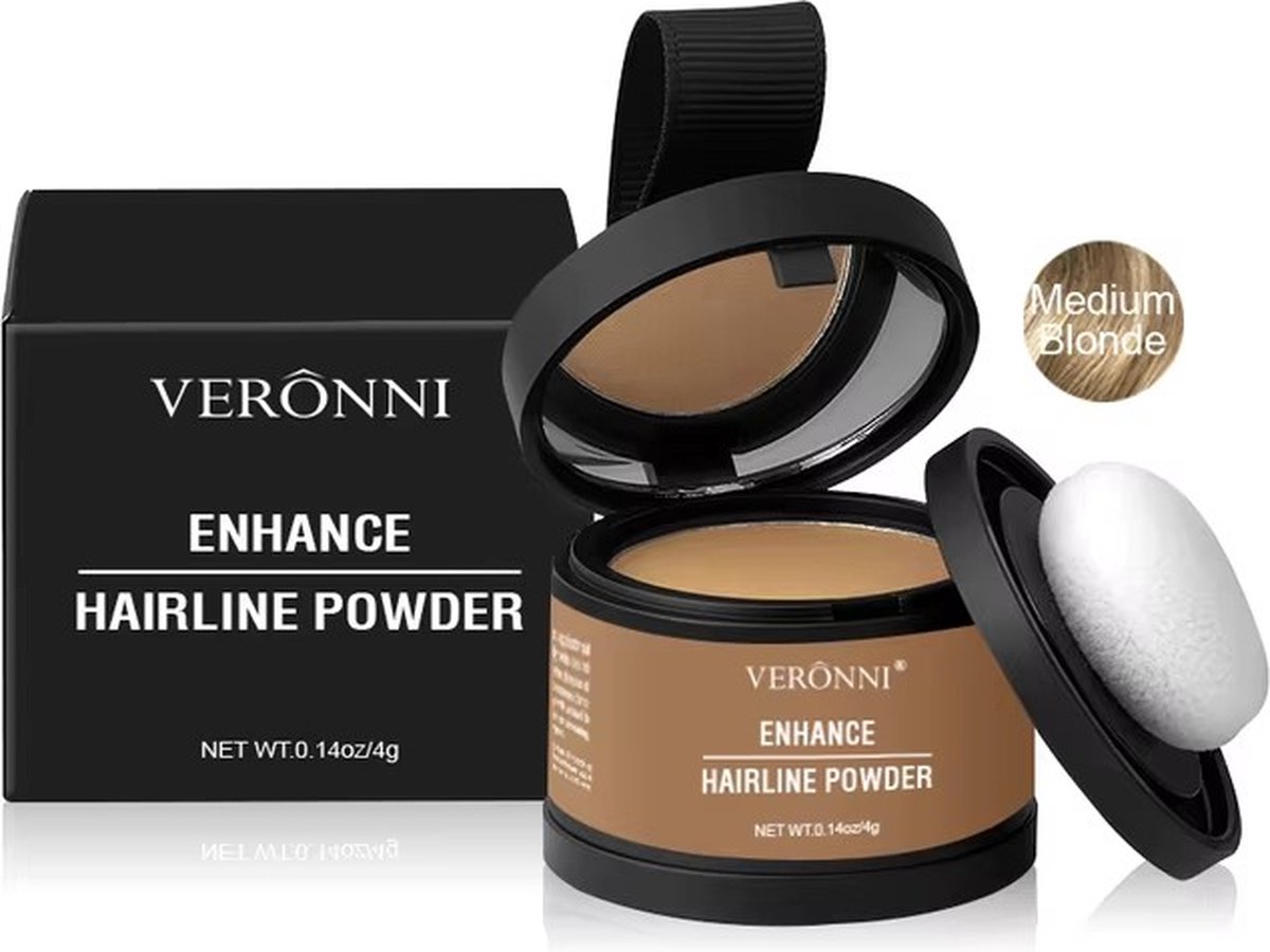   haarlijn poeder - hairline powder - donker blonde - dark blonde - haargrens - haarstyling - haarpoeder - uitgroei poeder - haarverf