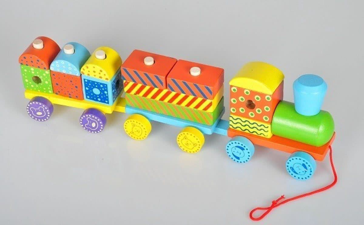 Houten blokken Trein - 40cm