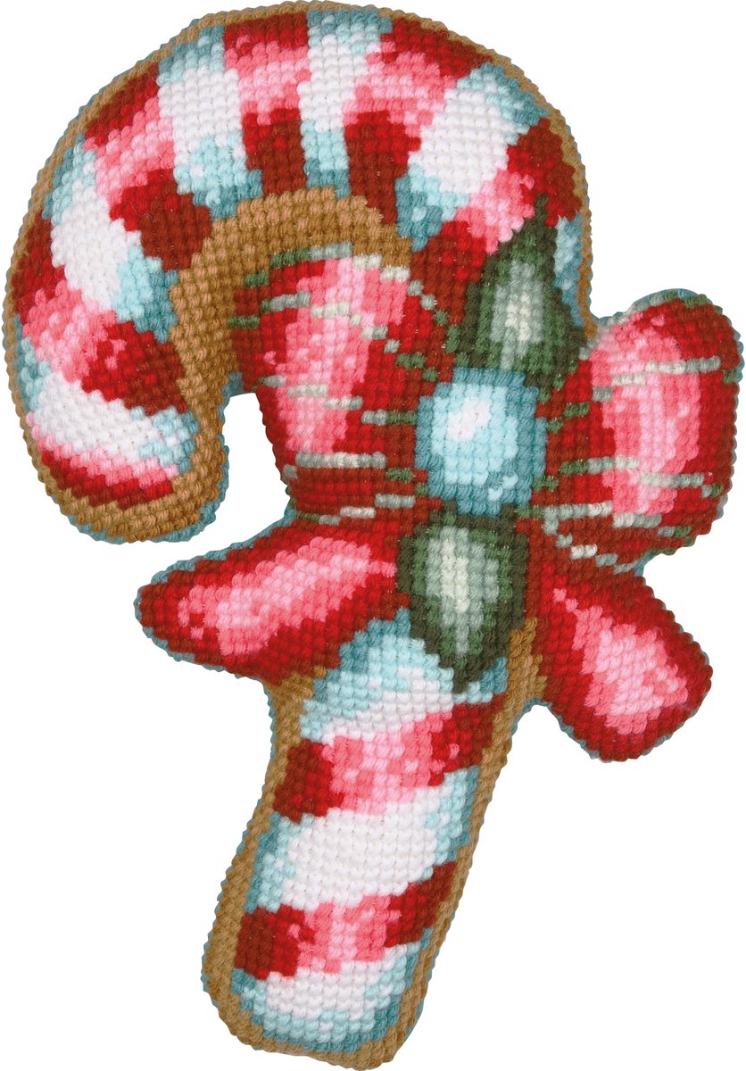 Vervaco - Kruissteekvormkussen kit met rug Candy Cane - PN-0215331