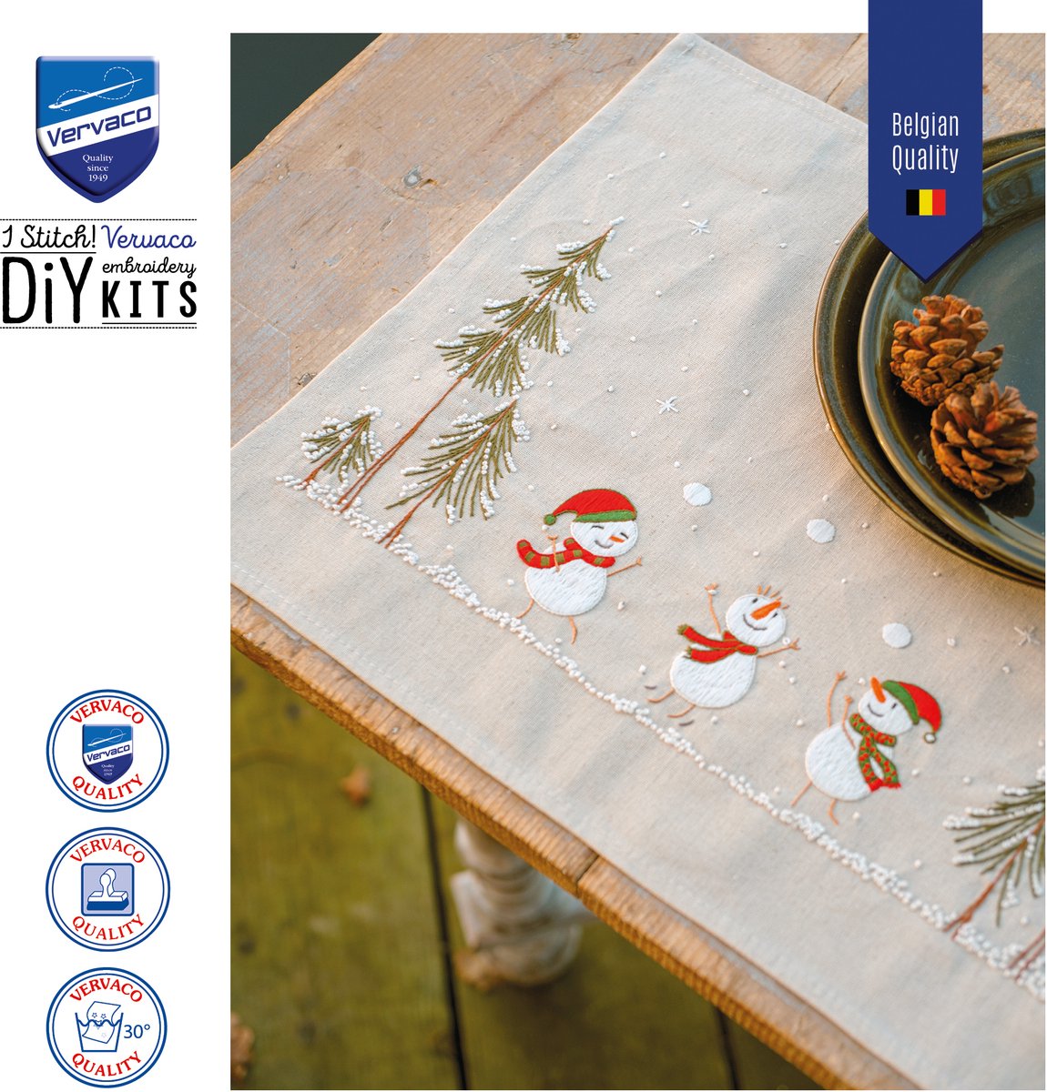 Vervaco - Placemat kit Sneeuwmannetjes set van 2 - PN-0223168