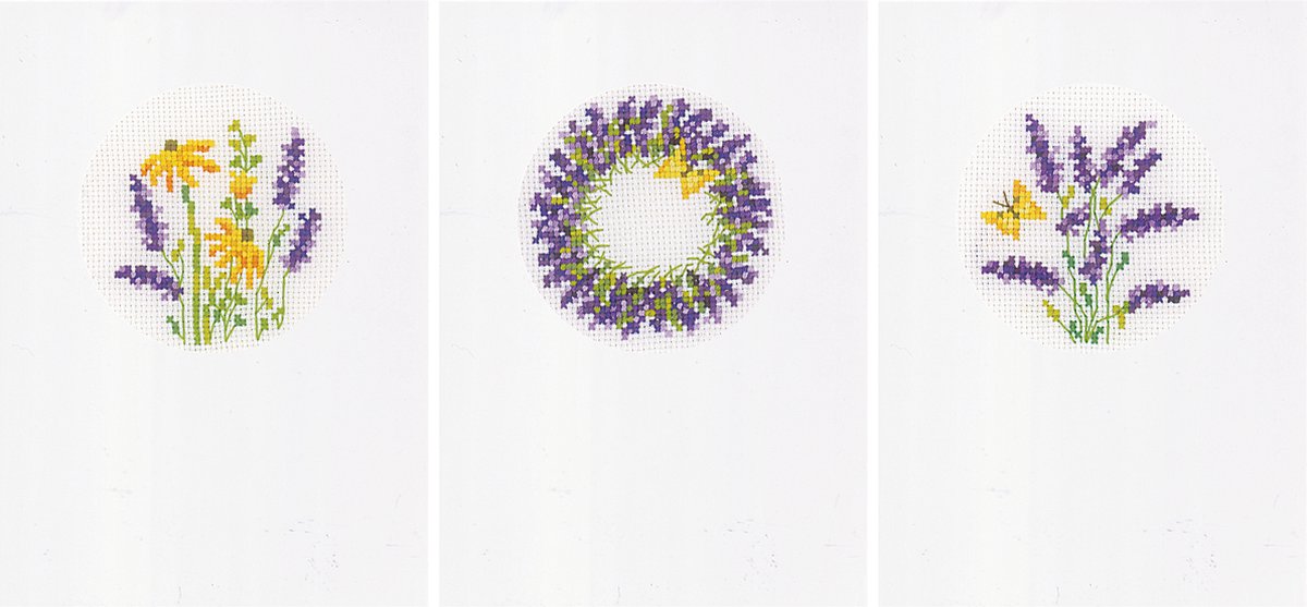 Vervaco - Wenskaart kit Lavendel set van 3 - PN-0205047
