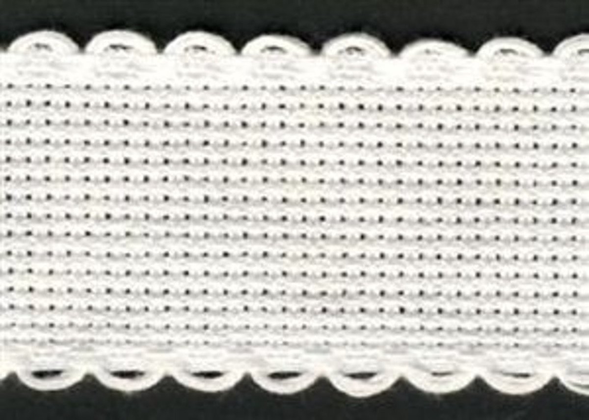 Vervaco Aidaband 3 cm wit rol van 20 meter