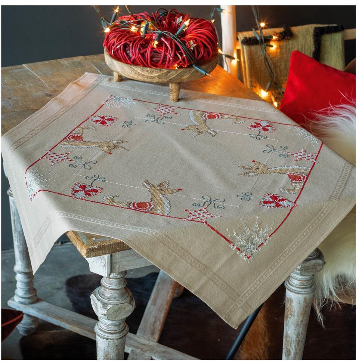 Vervaco Tafelkleed kit Rendieren in kerstsfeer PN-0198058