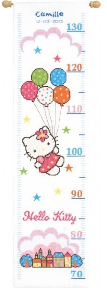 borduurpakket PN0148210 hello kitty, groeimeter/meetlat, ballonnen