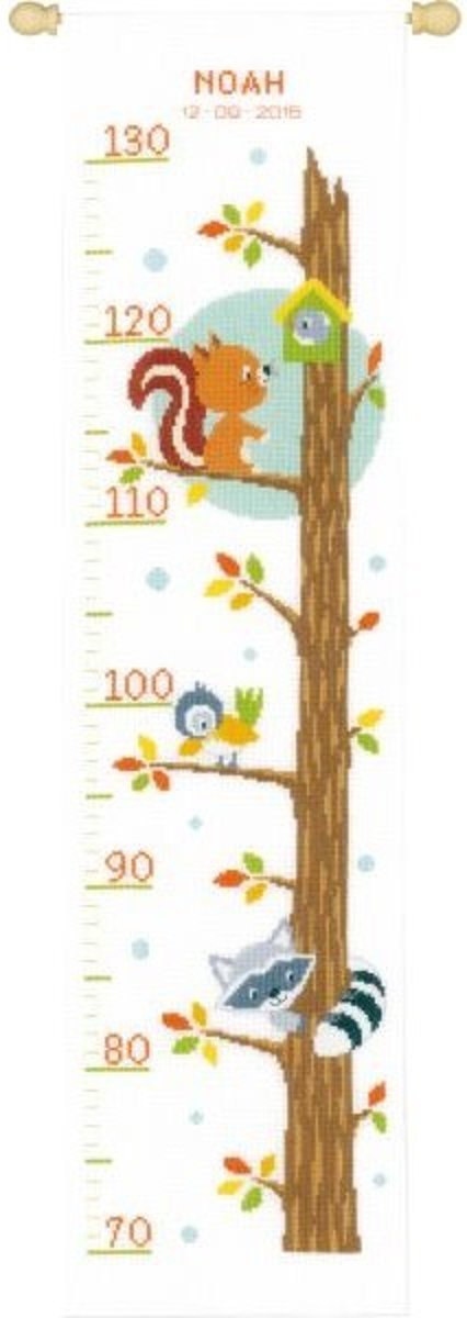 borduurpakket PN0156325 bosdiertjes, groeimeter/meetlat