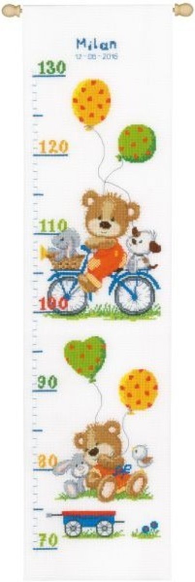 borduurpakket PN0156394 op de fiets, groeimeter/meetlat