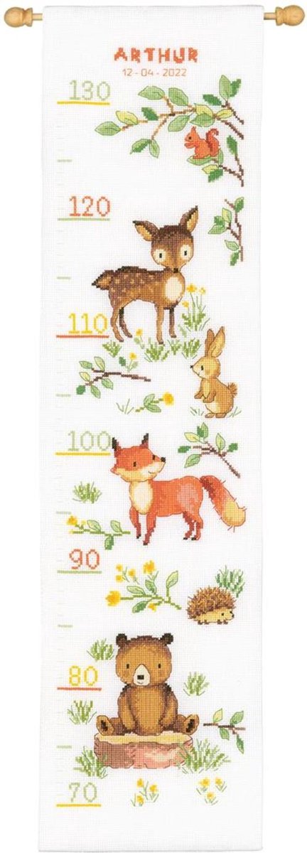 borduurpakket PN0196856 bosdieren, groeimeter/meetlat