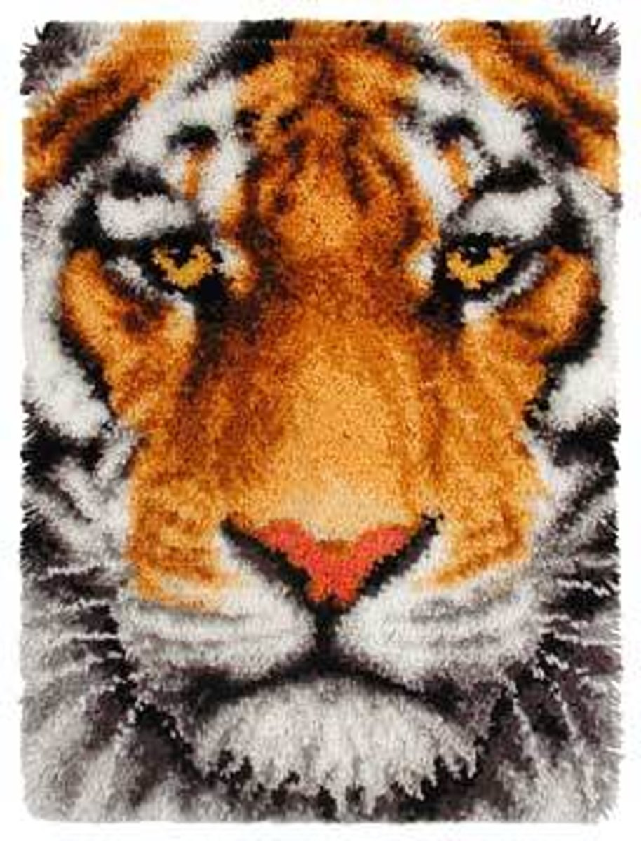knoopkleed 38.016 tijger close-up (kant-en-klaar afgewerkt)