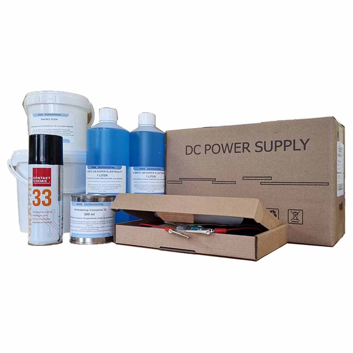 Modelbouw Electroforming Kit Koper - 12 liter eleshop 10 A voeding