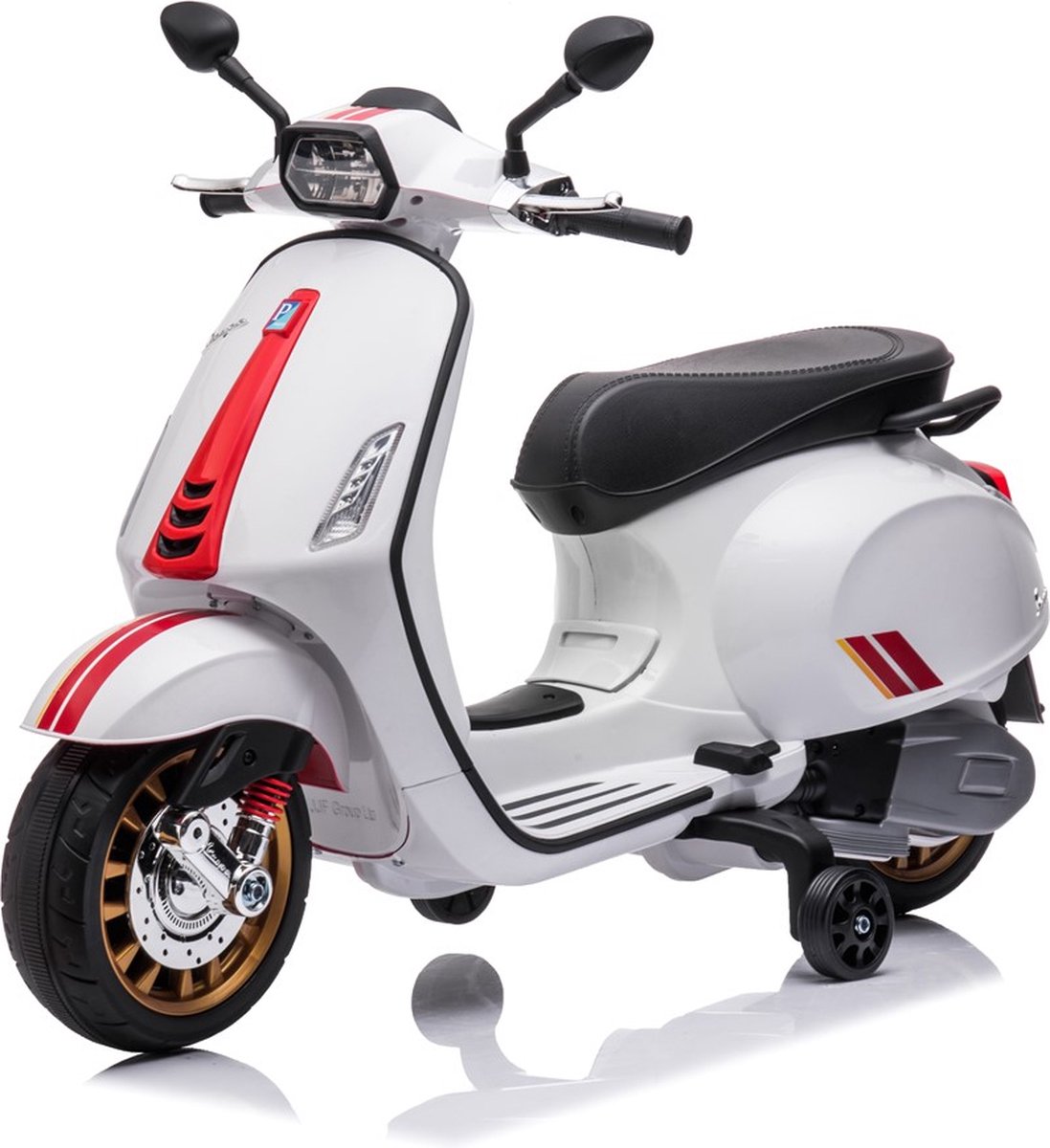 Elektrische kinder   Sprint 12 volt elektrische kinderscooter met muziek, AUX en USB (Wit)