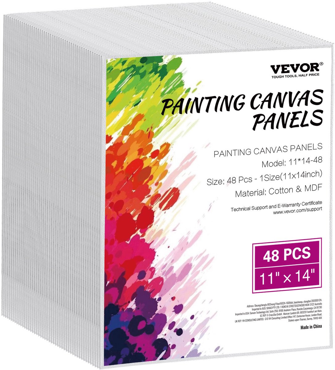VEVOR Canvasborden Canvases 48 Stuks 280x355mm Schilderdoek Wit Olieverfschilderij