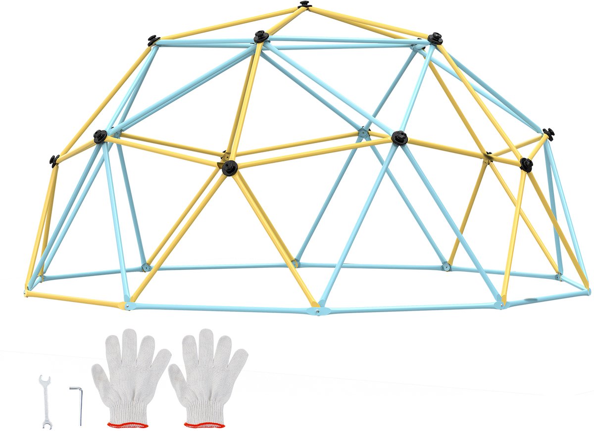 VEVOR Klimkoepel, 3.66 m Geometrische Koepel Klimspeelcentrum voor Kinderen van 3 tot 10 Jaar,   340 kg Draagvermogen, met Klimhandvat, Buitenspeeltoestellen Tuin Achtertuin