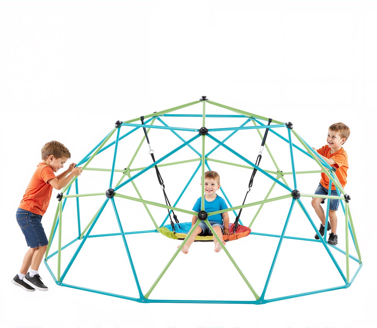VEVOR Klimkoepel 305cm Geometrisch Klimrek met Plaatschommel Kinderen